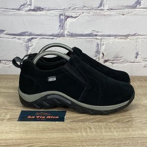 Merrell Jungle Moc Frosty Waterproof Black Slip On Shoes